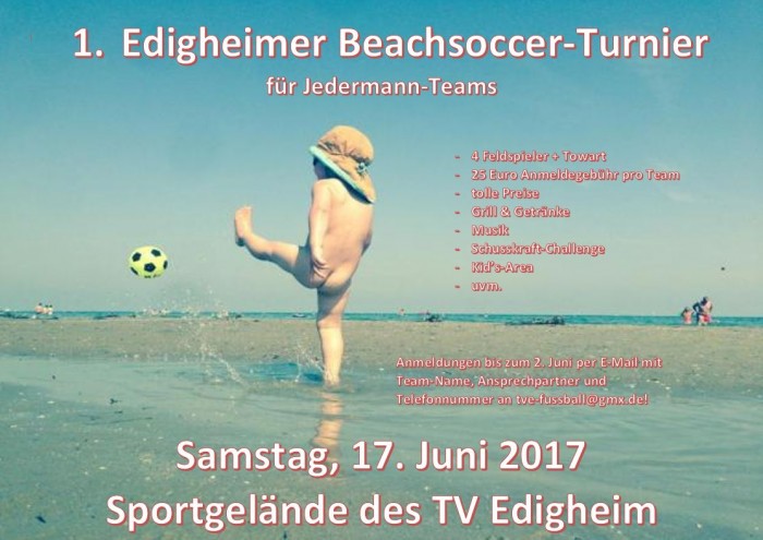 Beachsoccer-Turnier für Jedermann im Juni!